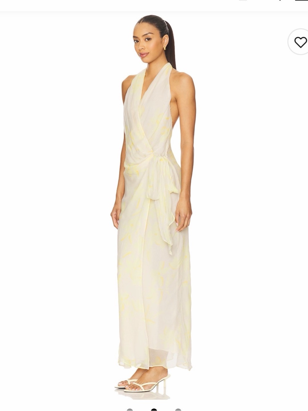 bec + bridge Pale Yellow Halter Wrap Maxi Dress
